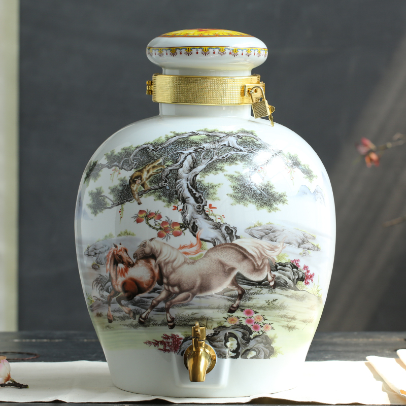 Jingdezhen ceramic jar household jugs antique wine jars hip seal cylinder small bottle wine jars