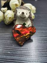 Bi Jincai natural Canadian spotted gems with single-sided bare stone can be inlaid with stained snail fossils