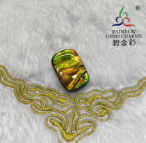 Bi gold color natural Canadian spotted stone resin coated gold Red Square bare stone