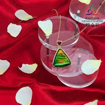 Bi Jincai Canadian kgold spotted stone pendant simple and exquisite stained snail fossil inlaid gold