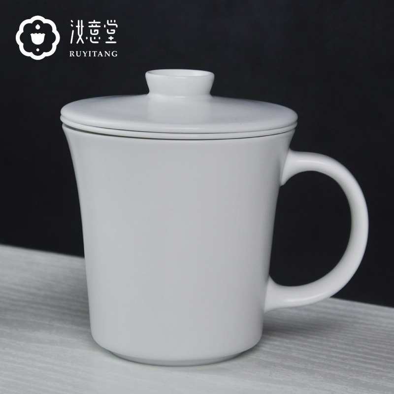 Ceramic keller male office ultimately responds a cup of white porcelain cup with cover with filtered white Ceramic cup of office home