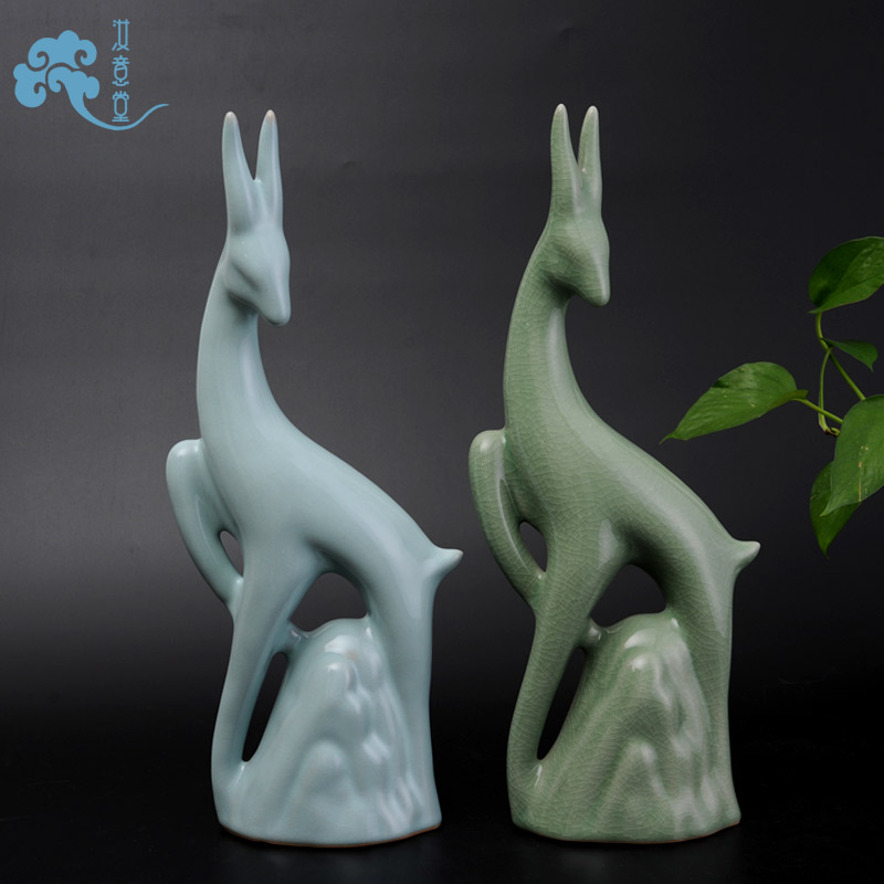 Your up porcelain arts and crafts creative ceramic giraffe furnishing articles contracted household sitting room adornment animal Chinese style decoration
