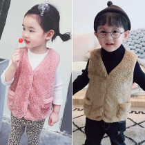 2018 new childrens waistcoat baby autumn and winter cardigan baby waistcoat boys and girls childrens waistcoat plus velvet 1-3 years old