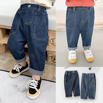 Boy denim pants Autumn Spring and Autumn childrens clothing baby toddler Baby trousers 1 year old tide X1334