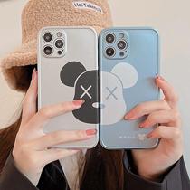 Kowu Digital Couple Half Face Violent Bear iPhone13 Mobile Phone Shell Apple 13pro Protective Shell ip12 Tide Card 12promax Tide Cool Apple 11 Anti-fall x xs