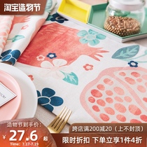 Japanese cotton linen dining table flag edge cabinet cloth fresh thickened household living room coffee table cloth Simple girl shoe cabinet cloth cover towel