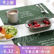Simple modern waterproof mat cotton and linen thickened household table mat fresh literary Net Red Western mat bowl mat