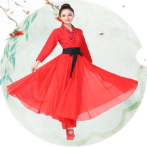 Simple dance performance suit Knight ancient style square fan dance Chinese style elegant classical dance hula dance Sword ancient costume woman