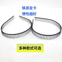 Black old woman hair card iron simple thin hairband with teeth classic black thin hair band