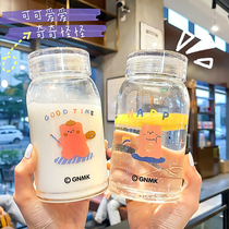 Korean ins cute bear heat-resistant glass female student fresh girl heart handy cup high facial value water cup