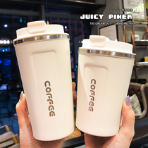 American simple vacuum clamshell coffee thermos cup men and women business office car 304 stainless steel water cup