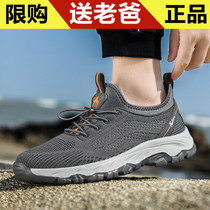 The United States foreign trade shoes middle-aged ba ba xie breathable lightweight middle-aged and elderly mountaineering shoes anti-slip soft elderly kingpo xie male