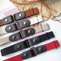 Invisible belt ladies jeans summer models no trace lazy people elastic belt buckle buckle elastic simple thin student belt