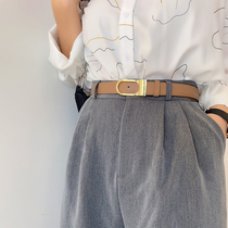 Smooth Mouth Genuine Leather Strap Woman Decoration Summer 100 Hitch Fashion Fashion Accessories Suit Dress Pants With Trendy Belts