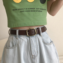 Retro belt Womens net red with decoration black ins style simple Joker Korean jeans with pants belt women