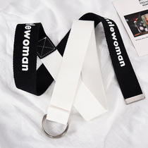 Male and female canvas belt female youth Joker six color woven belt casual simple student belt female