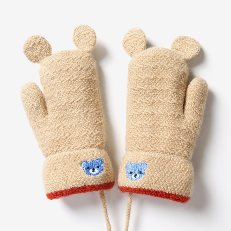 淘宝冬季儿童加厚毛绒手套卡通可爱