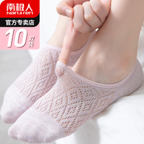 Socks Womens socks shallow spring and summer thin boat Socks summer hollow mesh summer silicone non-slip invisible socks