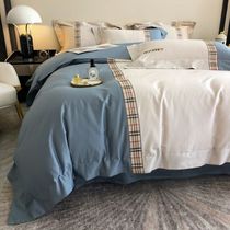 Light and luxurious 100s long suede cotton pure cotton four sets full cotton goon satin embroidery quilt cover brief spring summer bed linen bedding