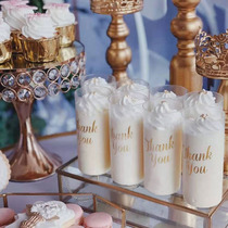 Bronzing transparent THANKYOU sticker Mousse cup dessert table decoration Thank gift packaging sealing sticker Decorative sticker