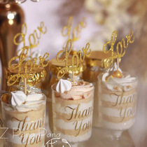 Bright LOVE10PCS multi-color optional cupcake card dessert card Wedding dessert table