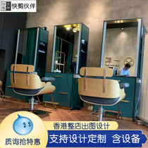 Fast pure and excellent barbershop equipment full set of cabinet mirror counter intelligent cabinet hair suction device factory outlet