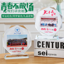 Graduation gifts classmates souvenirs custom diy group photos Crystal kindergarten souvenir gifts