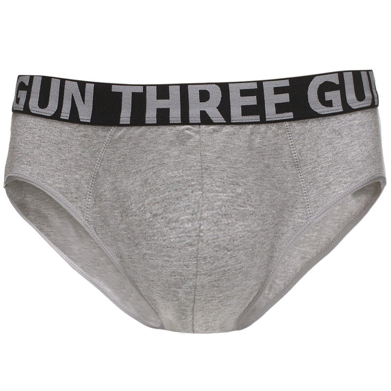 三枪 男士内裤男三角裤纯色紧身透气低腰舒肤棉明根男士三角裤