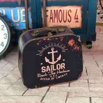 Three-piece set of retro old-fashioned suitcase European and American industrial style decoration box store bar props box a variety of models
