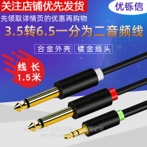 Audio cable one point two 3 5 turn double 6 5 big two-core audio cable male-to-public computer mobile phone mixer cable