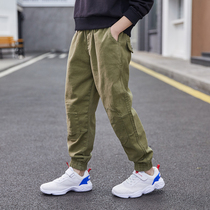 Boys pants autumn clothes new children 2021 New Korean version of net red casual pants in big children work gear pants handsome