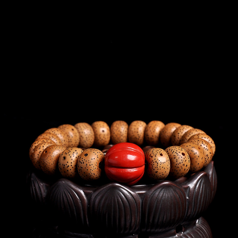 易行堂 星月菩提单圈手串男女情侣款十年老料海南陈籽佛珠配饰款