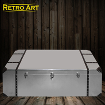 Eurostyle Style American Countryside Loft Industrial Handmade Retro Aluminum Leather Rivet Genuine Leather Import Leather decorative tea table