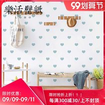Nordic style girl heart wallpaper cartoon childrens room wallpaper girl warm romantic blue pink ins Princess powder