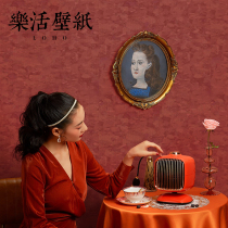 American retro mottled solid color plain red blue imported wallpaper spot light luxury living room bedroom background wallpaper