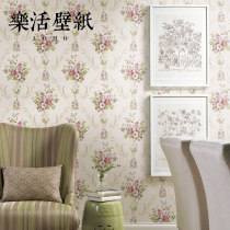 Imported wallpaper original American retro American pastoral floral paper wallpaper bedroom living room TV background spot