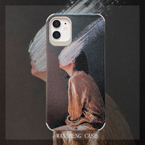 Play win oil painting Girl illustration 11pro Max Apple X XS XR SE phone case iPhone7p female 8plus silk pattern day Korean ins style personality creation