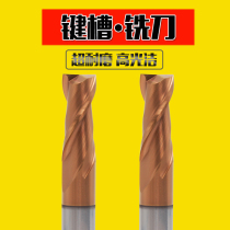 55 degree 2-edge tungsten steel flat-bottomed milling cutter Carbide keyway milling cutter two-edged coated straight shank lengthened CNC end mill