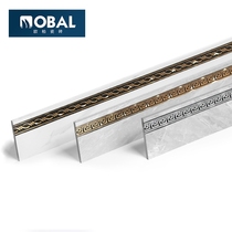 Light luxury modern living room skirting tile all-ceramic floor full-body all-ceramic floor white gray gold wire toe edge strip
