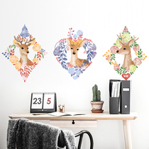 Nordic creative elk self-adhesive wall stickers home living room background wall stickers warm bedroom wall decoration stickers