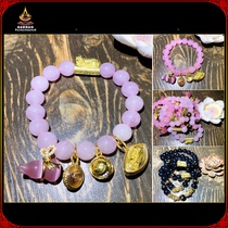 Fine Temmer Buddha Taku Dragon Broken Temple Pink Crystal Bracelet diy Bracelet Fine Tammer Buddha Tai Pavilion