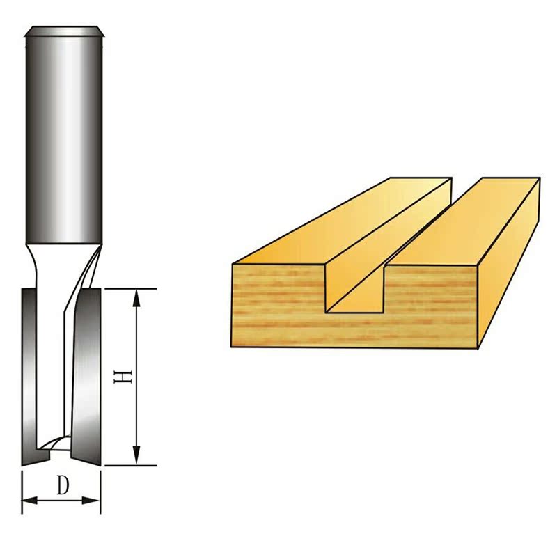 金刚石直刀木工开槽开料刀电脑雕刻刀铣刀pcd直刀双刃pcd镂铣刀