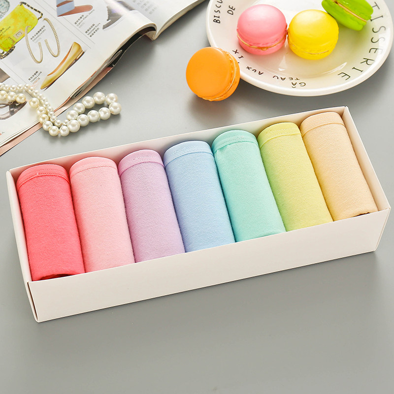 糖果色纯棉内裤女100%全棉少女性感中低腰棉质面料抗菌三角裤大码_7折