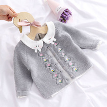 Baby cardigan cotton 6 months baby jacket spring and autumn 1 year old girl sweater newborn sweater princess