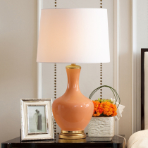 Bedroom bedside table lamp simple modern Orange living room ceramic bedside lamp American designer engineering lamps