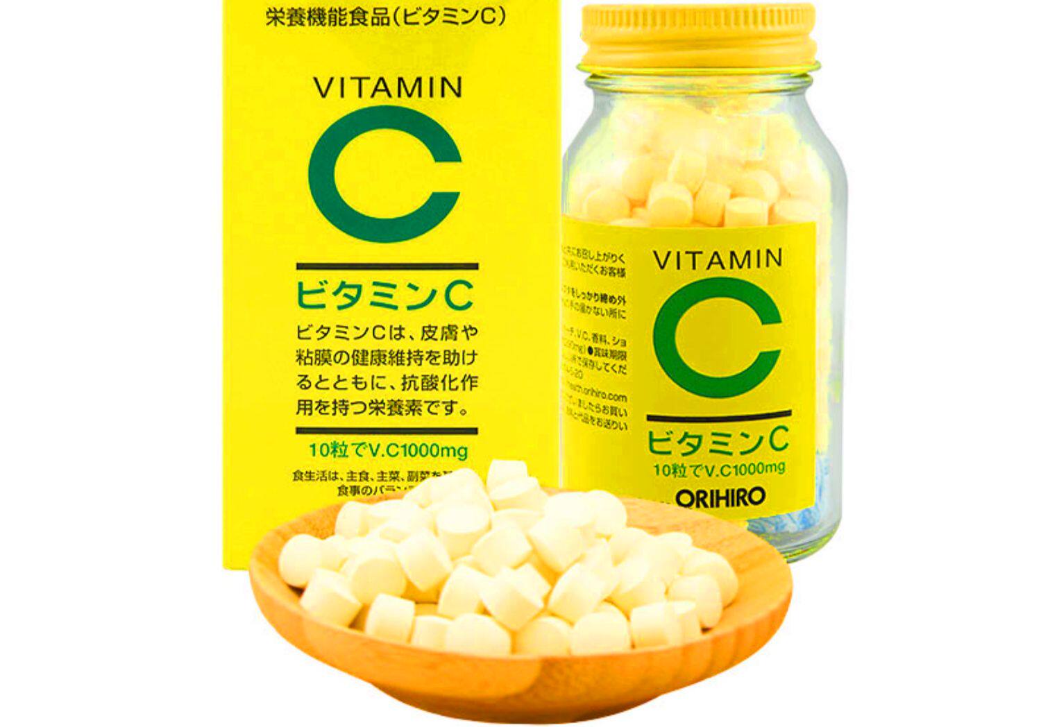 orihiro欧力喜乐日本进口维生素c儿童成人vc咀嚼片300粒/瓶_微盈优惠