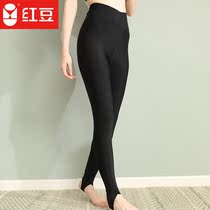 Red bean autumn winter ladies flannel single leggings womens double layer high elastic foot warm pants