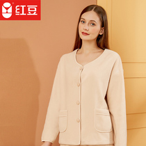 Red bean fine velvet granular velvet set autumn and winter soft warm homewear soft fluffy warm ladys long sleeve set