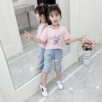 Girls Summer 2022 New Fashionable Internet Magenta Set Big Kids Clothing Summer Fashion Girls Trendy Coat