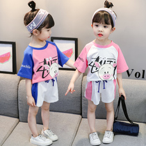 Kids Clothing 1 Girls Summer Set 2022 New 2 Middle Kids Short Sleeve 3 Baby 4 Summer 5 Two Piece Set 6-9 Years Fashion